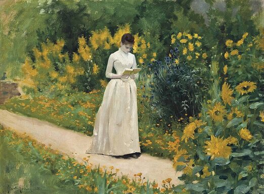 Albert_Aublet_-_Reading_on_the_garden_path_(1883).jpg